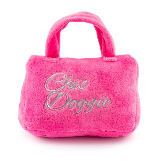 Barkin Bag - *Chic Doggie* Pink w/ Scarf Squeaker Dog Toy