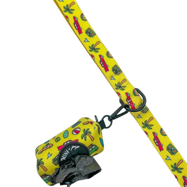 Beach Bum 5 Foot Comfort Dog Leash DOUBLE SIDED: TWO PRINTS