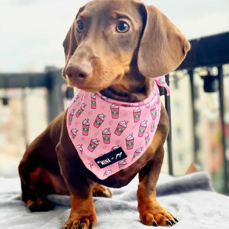 Pink Pupshake Cooling Tie On Dog Cat Bandana