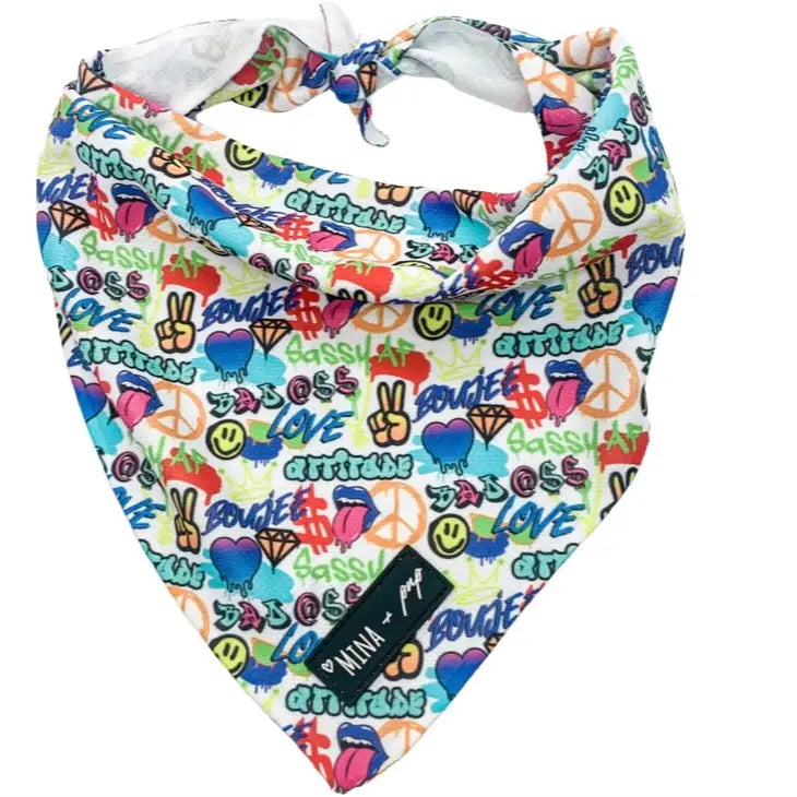 Graffiti Edition Tie On Cooling Bandana For Dogs and Cats