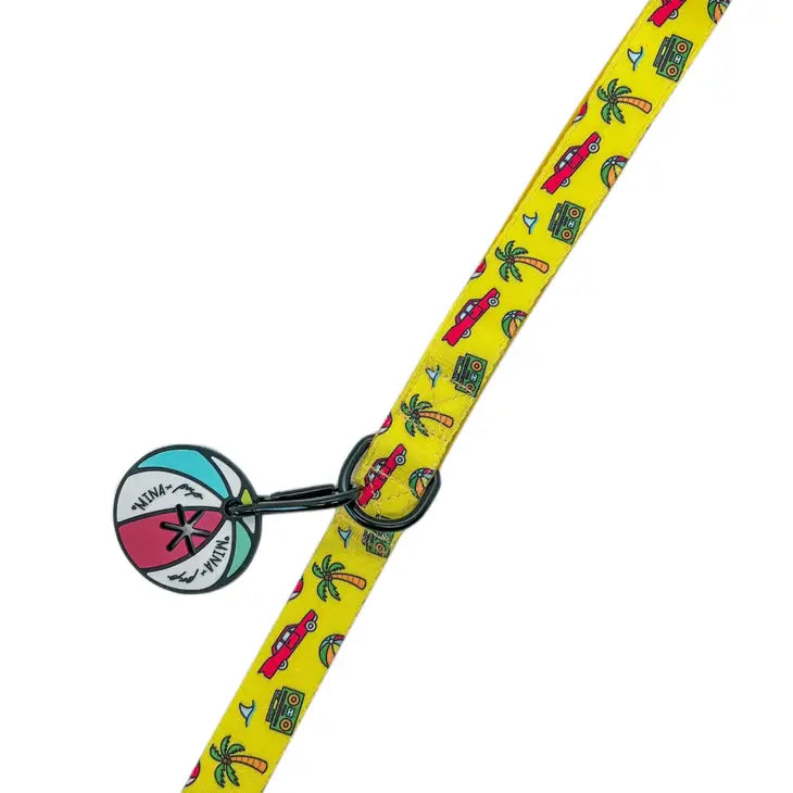 Beach Bum 5 Foot Comfort Dog Leash DOUBLE SIDED: TWO PRINTS