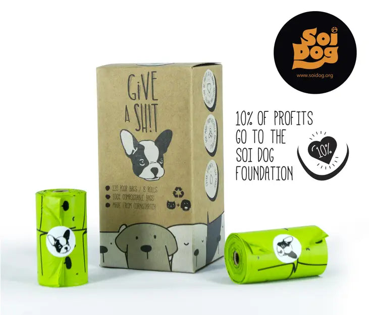 Compostable Dog Poop Bags | Box of 120, 4 rolls/30 bags or Box of 240, 8 rolls/30 bags